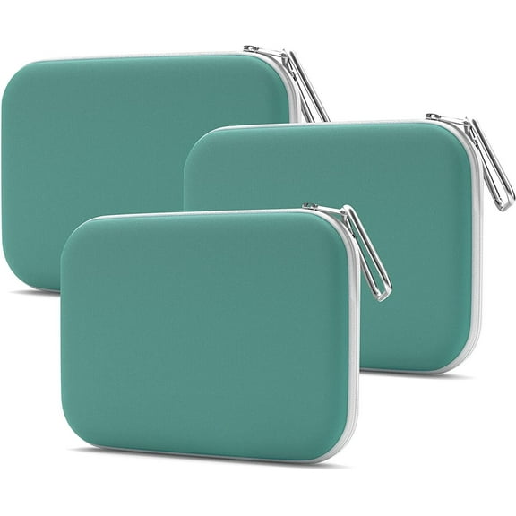 OptiPak Face Mask Storage Case - Slim Mask Case Holder - Mask Container 3 Pack, Teal