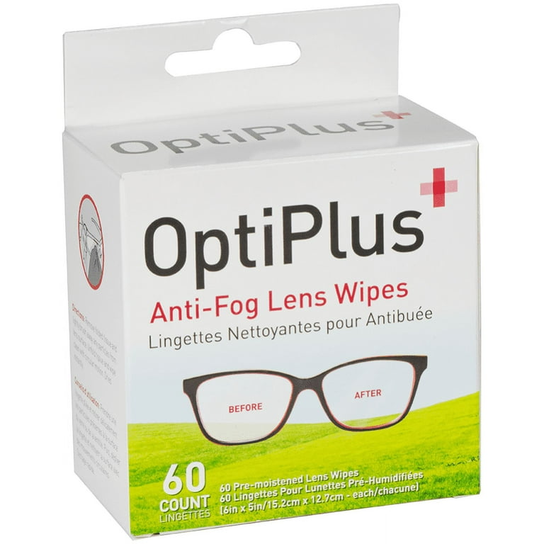 OptiPlus Anti Fog Lens Wipes l Pre-Moistened l Cleaning Wipes for Glasses  Com