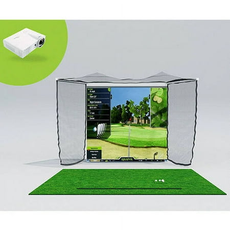 OptiShot - Golf In a Box 5 - Golf Simulator (Includes projector, Pro enclosure, retractable impact screen, & stance mat) - Multicolor