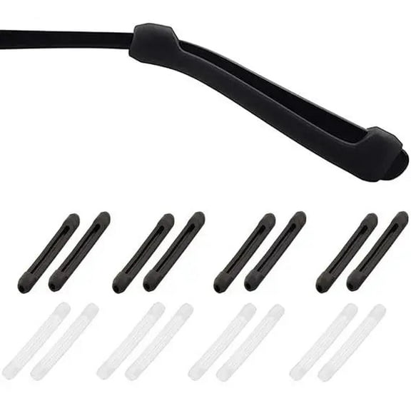 OptiSleeve Anti-Slip Ear Grips for Glasses, Set of 4 Pairs, Hypoallergenic Silicone Eyeglass Cushion, Comfortable Ear Protectors