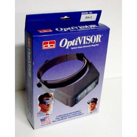 OptiVisor Binocular Headband Magnifier w/Glass Lens Plate 2.5x Power at 8"