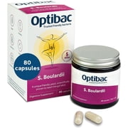 Optibac Probiotics Saccharomyces Boulardii Digestive Supplement, 80 Vegetarian Capsules