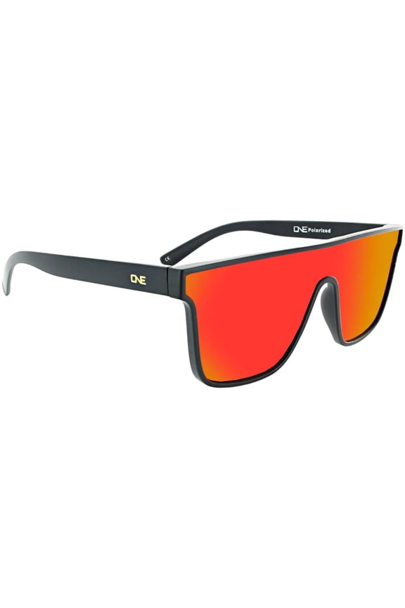 ONE Mojo Filter Sunglasses - Matte Black/Polarized Smoke with Red Mirror