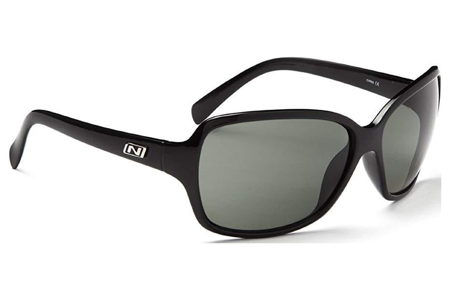 Optic Nerve Polarized Women's Sunglasses with 100% UVA/UVB Protection for Fashion and Style, Elixer - Shiny Black with Polarized Smoke Lens - - image 1 of 1