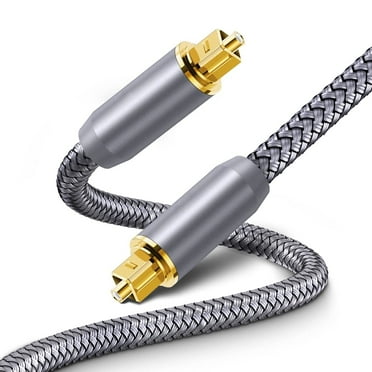 Optical Audio Cable 3Ft/1M TOSLINK Optical Cable Male to Male Fiber Optic Cord Hi-Fi Sound,Durable and Flexible Digital Optical Audio Cable Compatible Sound bar,Home Theater,TV,DVD-Grey