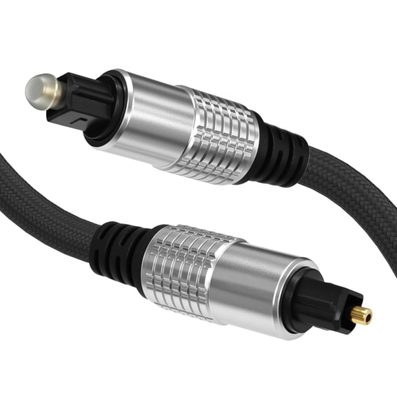 Optical Audio Cable, Digital Optical Cable with Toslink Connectors, Braided Digital Audio Cables for Soundbar, TV, Receiver, Speaker, Xbox, PS5, Blu-Ray Gold-Plated, 3.3ft