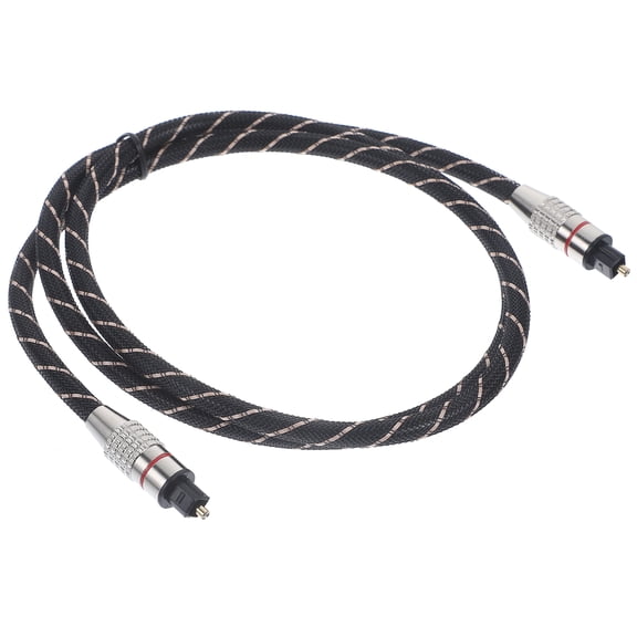 FENGGUIQU 5.1 Optical Audio Cable Fiber Optic Digital Audio Cord for TV Black Durable Zinc Alloy PVC Cotton Mesh 3.0m