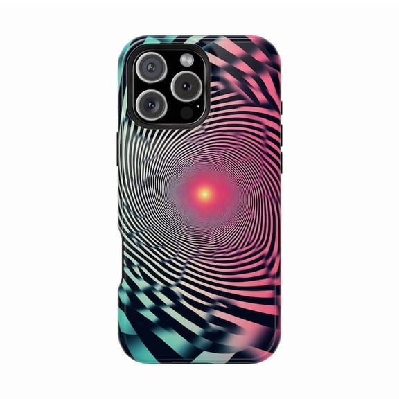 Optical Black Wave Op Art Illusion Geometric Pattern Case for iPhone 17 16 15 14 13 12 11 Pro Max