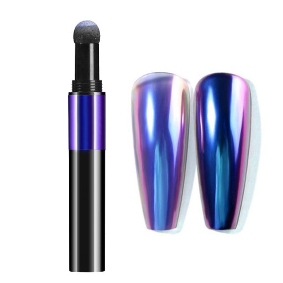 Optical Chameleon Cushion Pen F - Mirror Effect Nail Powder Cushion Pen, Optical Chrome Powder Applicator, Nail Pen Easter Mother'S Day Glitter Air Cushion Makeup Organizers