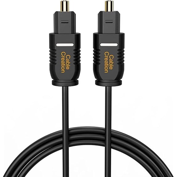 Optical Digital Audio Cable 15FT, Thin Fiber Optic Toslink Gold Plated Optical S/PDIF Cord for Home Theater, Sound Bar, TV, PS4, Xbox, DVD/CD Player, Game Console& More, Black