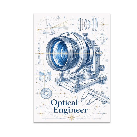 Optical Engineer Blueprint Wall Art - Optical Engineer - 13x19 Poster Print