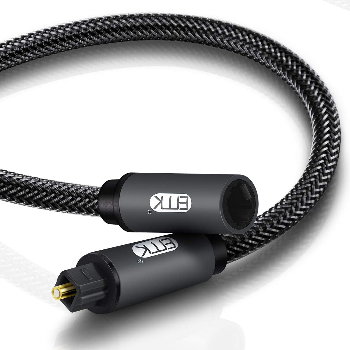 Optical Extension Cable Male to Female Coupler CableToslink Audio Cable Nylon Braided Jacket 24K Gold-Plated Fiber