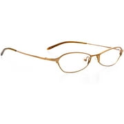 Optical Eyewear - Geometric Oval Shape, Metal Full Rim Frame - Prescription Eyeglasses RX, Pale Copper Rust