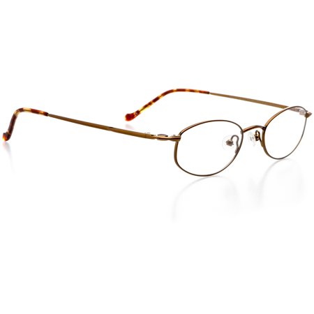 Optical Eyewear - Oval Shape, Metal Full Rim Frame - Prescription Eyeglasses RX, Cocoa