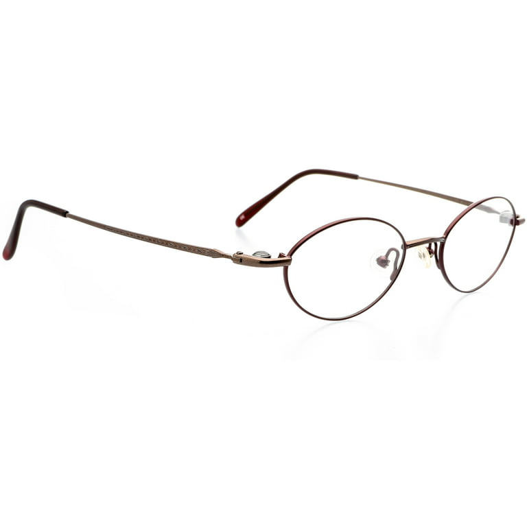 Optical Eyewear - Oval Shape, Metal Full Rim Frame - Prescription RX, Gunmetal Wine Walmart.com