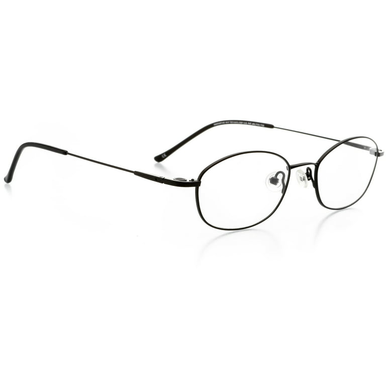 Optical Eyewear - Oval Shape, Metal Full Rim Frame - Prescription  Eyeglasses RX, Matte Black