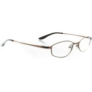 Optical Eyewear - Oval Shape, Metal Full Rim Frame - Prescription Eyeglasses RX, Shiny Brown