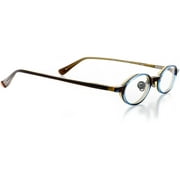Optical Eyewear - Oval Shape, Plastic Full Rim Frame - Prescription Eyeglasses RX, Sky Amber