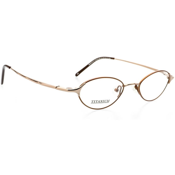 Optical Eyewear - Oval Shape, Titanium Full Rim Frame - Prescription Eyeglasses RX, Shiny Brown