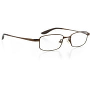 Optical Eyewear - Rectangle Shape, Metal Full Rim Frame - Prescription Eyeglasses RX, Latte