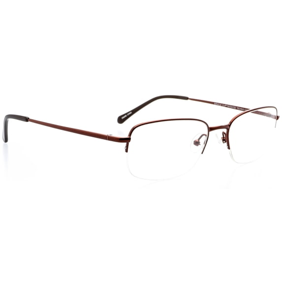 Optical Eyewear - Rectangle Shape, Metal Half Rim Frame - Prescription Eyeglasses RX, Latte