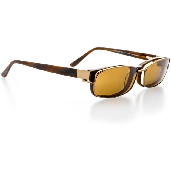 Optical Eyewear - Rectangle Shape, Plastic Full Rim Frame - Prescription Eyeglasses RX, Dark Honey