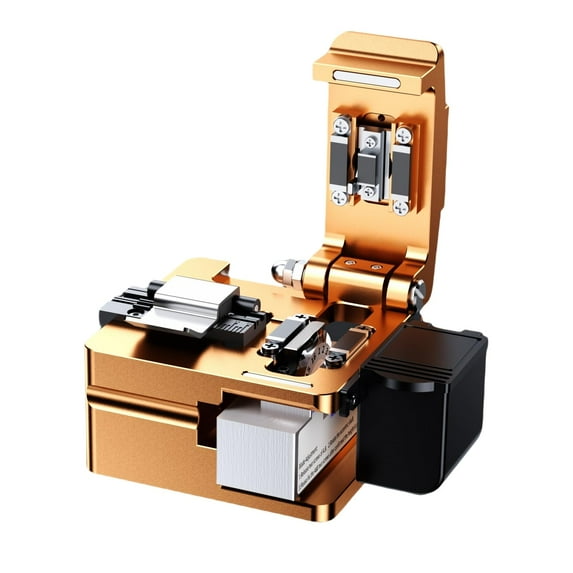 Optical Fiber Cleaver, High Precision FTTH Fiber Optic Cutter with 16 Cleave Positions & Blade Life up to 48,000 Cuts, for 0.25mm, 0.9mm, 3.0mm Fibers, with Scrap Collector C94
