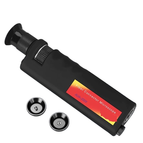 Optical Fiber End Face Magnifier AUA-200X/400X/200XD Fiber Inspection Microscope 2.5mm(SC/FC/ST) /1.25mm(LC) Adapter ,High Precision Diagnostic