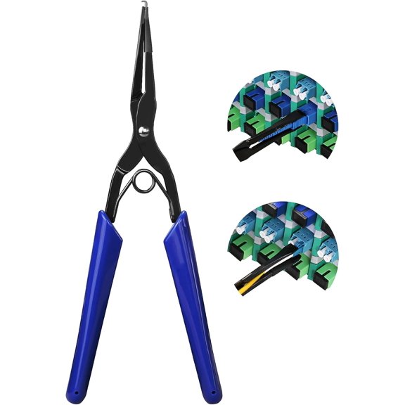 Optical Fiber Pliers Flange Fiber Optic Flange Clamp Efficient Fiber Connector Insertion and Removal Tool Fiber Flange Long Nose Pliers for SC and LC Connectors in High Density Patch Panels