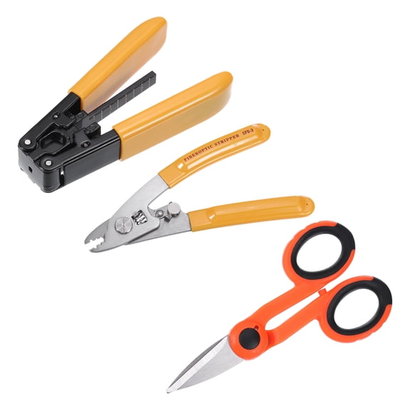 Optical Fiber Tool with Fiber Optic Stripper, Stainless Steel Three Hole Fiber Optic Stripper, Scissors
