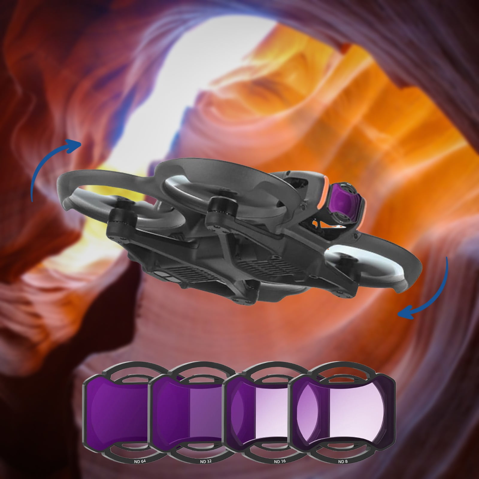 Optical Filters Kit For Drones ND CPL Polarizer 4 Piece Set Enhanced