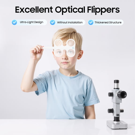 Optical Flip Trial Lens Set 4 Pack, Diopter Optical Flippers Optometry Tool, Handheld Eye Exercise Trainer for Amblyopia Myopia Correction, Portable Vision Training Accessory