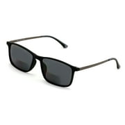 Optical Frame Bifocal TR90 with Titanium Temple Reading Outdoor Sunglasses Black +1.75