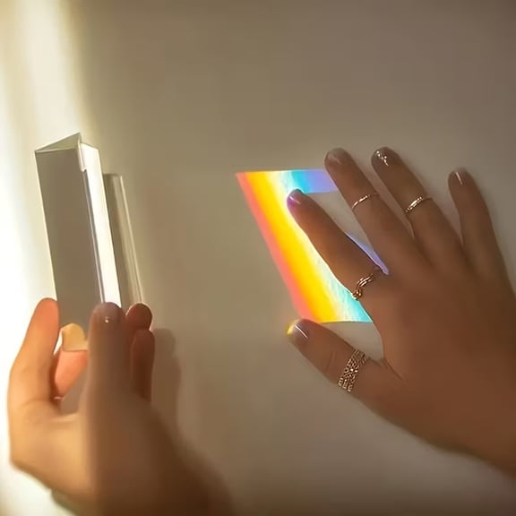 Optical Glass Prism for Light Diffraction & Spectroscopy Experiments Handheld Educational Science Tool for Physics, Optics & Classroom Learning