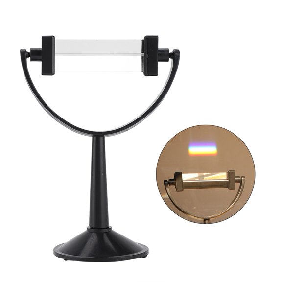 Optical Glass Triangular Prism with Stand for Physics Light Spectrum Teaching and Science Experiments