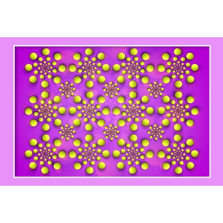 Optical Illusion 24"x36" Poster Yellow Shapes Seams to be Moving