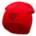 thumbnail image 1 of Optical Illusion Embroidered 8 Inch Short Beanie - Red OSFM, 1 of 5