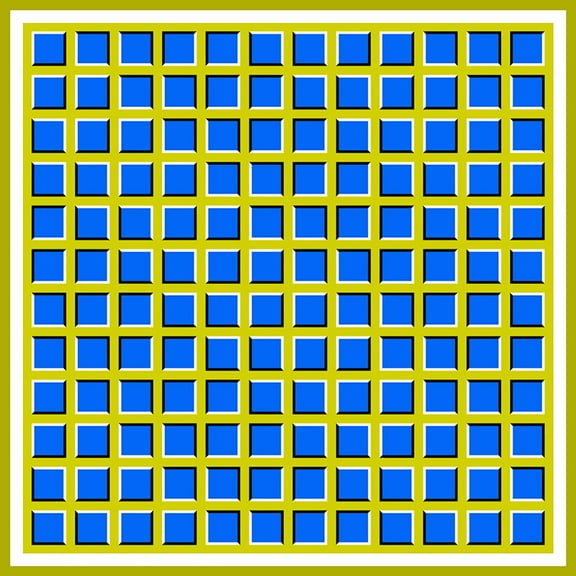 Optical Illusion - Photographic Print Poster 24"x24" Watch Blue Squares Waving Art Print