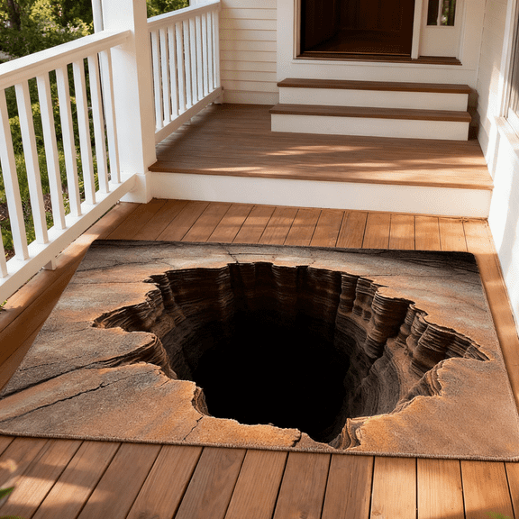 Optical Illusion Rug,3D Personalized Optical Illusion Doormat,Anti-Slip Mats for Home and Office Decor,Patio and Porch Entrances, Bathroom, Stairs, playroom, Living Room16x24in F