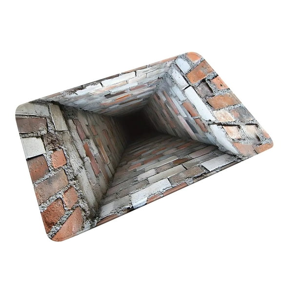 3D Optical Illusion Hole in The Floor Rug Front Door Mat, Kids Playroom Floor Carpet Mat Non-Slip for Indoor Outdoor Entrance, Living Room, Office, Bedroom, Study, Terrace Porch S 16x24in I