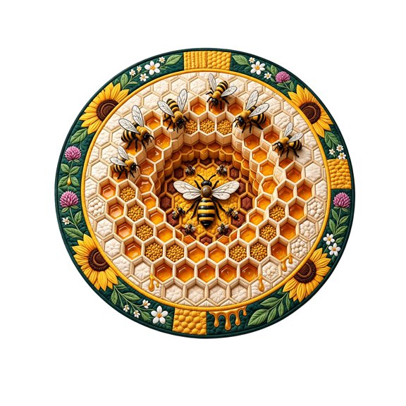 Optical Illusion Rug, 3D Rugs That Look Like a Real Honeycomb , 3D Carpet Optical Illusion for Bedroom, Living Room, Porch, Terrace and Entrance Decor Non-Slip 3D Rug,20in
