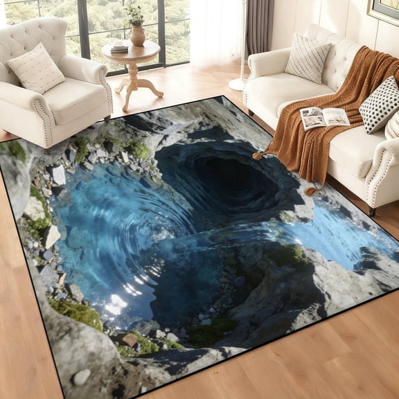 Optical Illusion Rug, 3D Rugs Optical Illusion for Bedroom, Living Room, Porch, Terrace and Entrance Decor