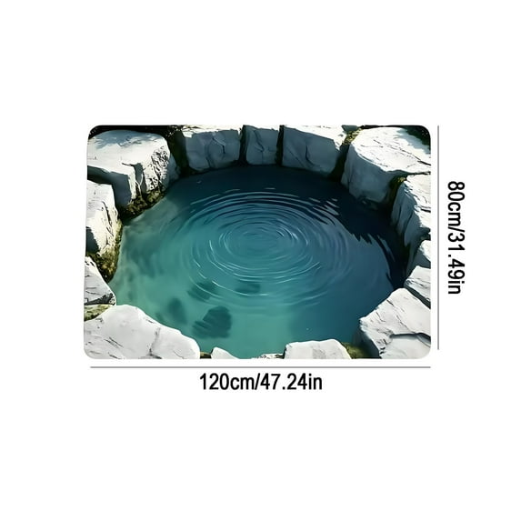 Optical Illusion Rugs,Non-Slip Carpet with Visual Trap Design,3D Optical Illusion Carpet for Entrance Kitchen Bathroom Porch 80X120Cm