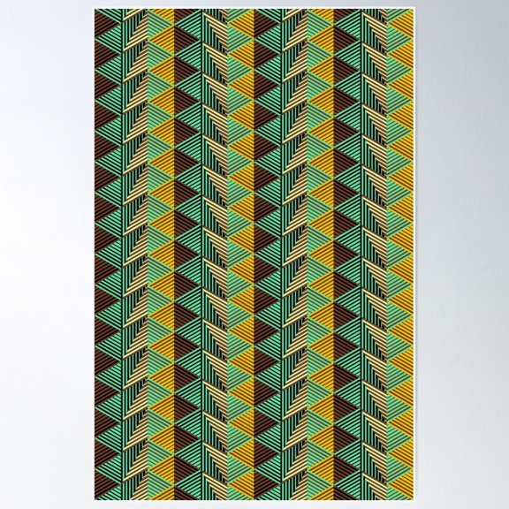 Optical Illusion Triangles Pattern - "Forest" Poster Wall Art, Modern Wall Decor For Living Room Bedroom, 8x12 UNFRAMED