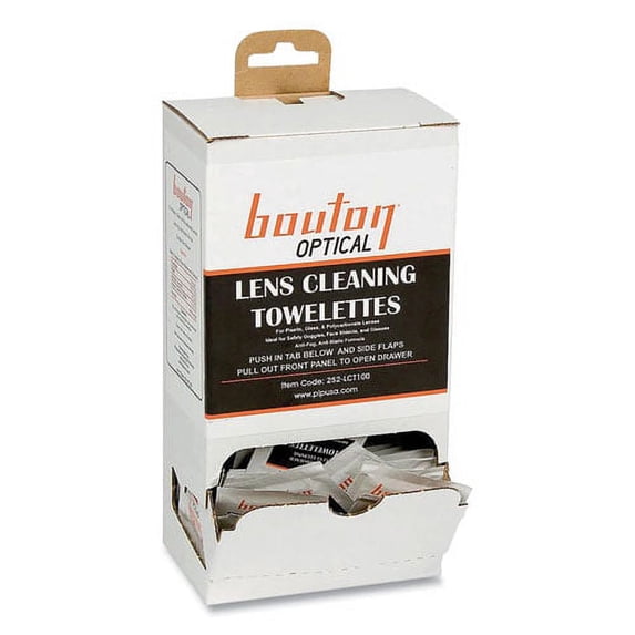 Optical Lens Cleaning Towelettes, Individually Wrapped In Dispenser Box, 100/box | Bundle of 10 Boxes