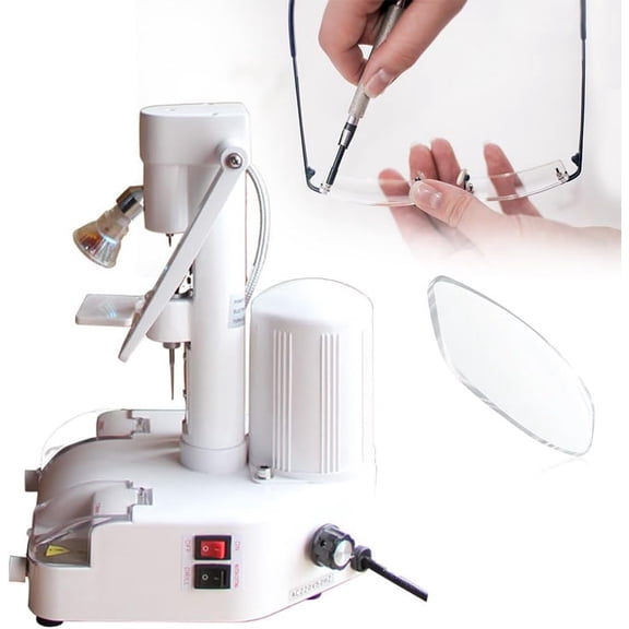 Optical Lens Groover W/Lighting,Electric Glass Cutting Machine/Punching Machine,Adjustable Groove Dept And Drilling Diameter,Processing Equipment