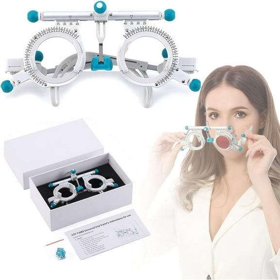 Optical Optic Trial Lens Frame PD 48-80mm Eye Optometry Optician, Adjustable Temple Length And Nose Rest,Universal Titanium Optic Trial Eye Optometry Test Optician