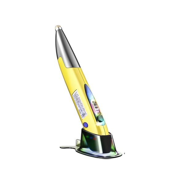 Optical Pen Mouse, 2.4GHz Wireless Rechargeable Computer Mouse with LED Lights, Ergonomic Design for Left and Right Hands, Yellow