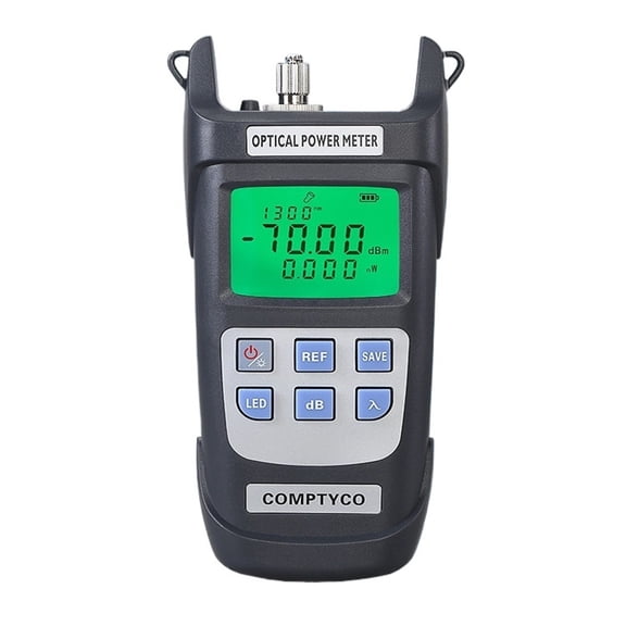 Optical Power Meter (Built-In LED Lighting) FTTH Fiber Optical Cable Tester -50~+26dBm/-70~+10dBm SC,FC Adapter ,Easy Use