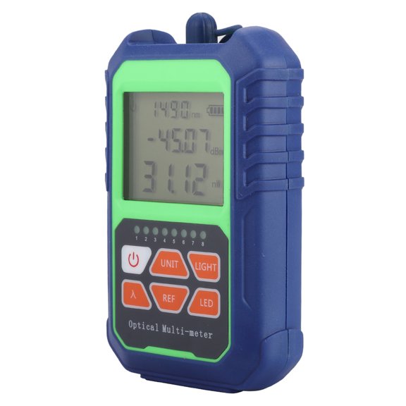 Optical Power Meter, Type A High Precision Mini Fiber Optic Tester for FTTH, CCTV, CATV, with LED Illumination and Wavelength Memory (No Battery Included)